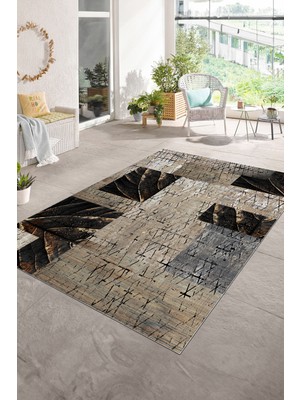 Napoli Home Dijital Baskı Kaymaz Taban Yıkanabilir Patchwork Yolluk Mutfak Salon Halısı, N-Patchwork-05-Vizon,