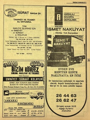 Hasyılmaz Ankara 1986 Meslek Reklam Ilanı Efemera S311