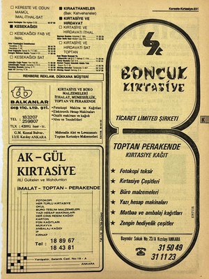 Hasyılmaz Ankara 1986 Meslek Reklam Ilanı Efemera S231