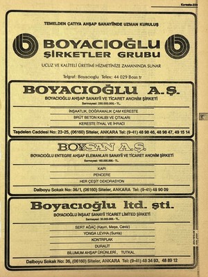 Hasyılmaz Ankara 1986 Meslek Reklam Ilanı Efemera S229