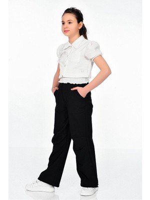 Ramon & Artos Diz Detay Cepli Palazzo Paraşüt Paça Klips Lastik Ayarlı Kız Çocuk Pantolon