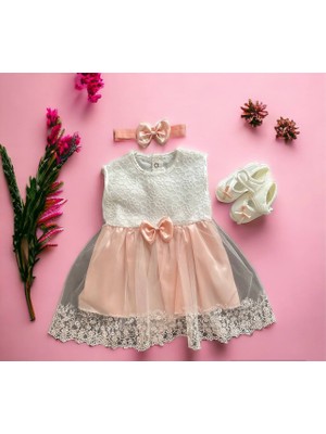 Neat Kids Kız Bebek Mevlüt Takımı Tütülü Güpürlü Elbise Baby Shower Doğum Günü Özel Gün Set 4 Parça