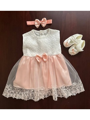 Neat Kids Kız Bebek Mevlüt Takımı Tütülü Güpürlü Elbise Baby Shower Doğum Günü Özel Gün Set 4 Parça