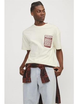 Jack & Jones Jormykonos Geo Front Tee Ss C.N Ln12256328 Krem