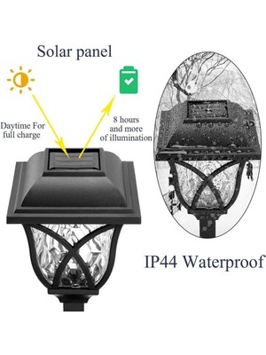 Filli Kutum 6 Adet Yol Lambası Solar Bahçe Lambası Vintage Güneş Enerjili Solar Lamba 6'lı Sokak Lambası