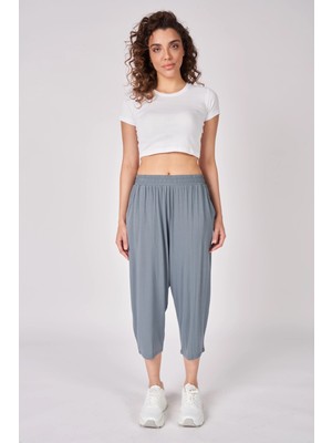 Defy's Kadın Bisiklet Yaka Kısa Kollu Basic Crop Beyaz