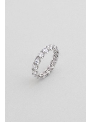 So CHIC So Chıc... Zirkon Taşlı 18 Ayar Beyaz Altın Kaplama Gümüş Tamtur Yüzük