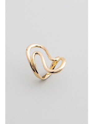 So CHIC Modern Vintage 18 Ayar Sarı Altın Kaplama Gümüş Tasarım Yüzük