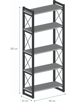 5 Raflı Kitaplık