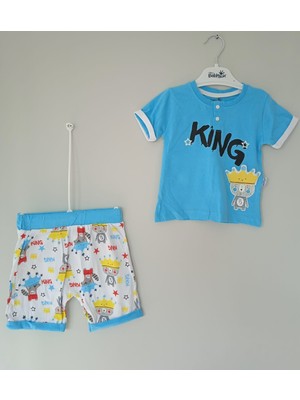 Mor Tırtıl Erkek Bebek Şortlu Takım