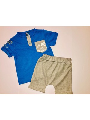 Mor Tırtıl Erkek Bebek Şortlu Takım