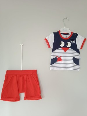 Mor Tırtıl Erkek Bebek Şortlu Takım