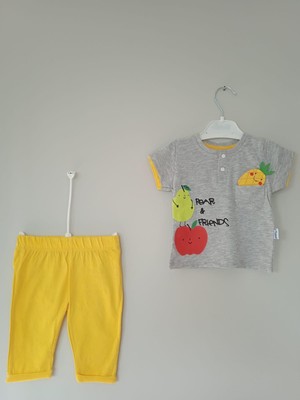 Mor Tırtıl Erkek Bebek Şortlu Takım