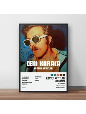 Orendart Cem Karaca Konser Kayıtları 1.albüm / Tasarımlı Poster Tablo