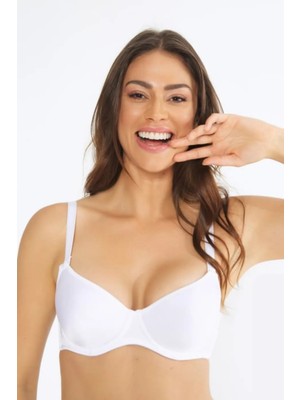 Orkide Kadın Beyaz Dolgusuz Büyük Beden Sütyen Orkide 8100