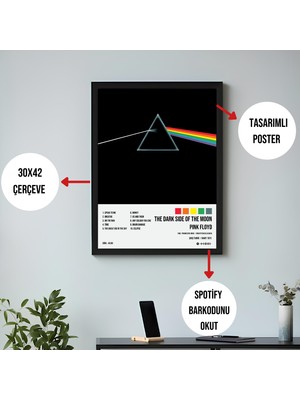 Orendart Pink Floyd The Dark Side Of The Moon Albüm / Tasarımlı Poster Tablo