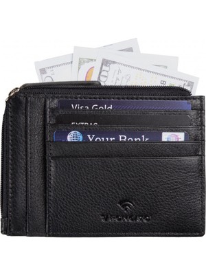 Roncato Erkek Cüzdan & Kartlık 41263801 Roncato Boston Credit Card Holder With Zipper Black