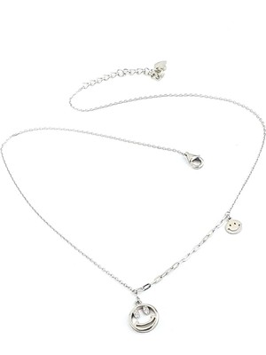 Ose Shop  Italyan 925AYAR Gümüş Trend Gülen Yüz Mutluluk Kolyesi