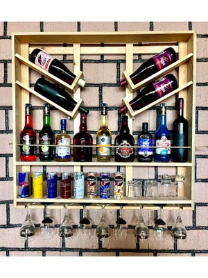 Ser Ticaret Dekoratif Mini Bar Ahşap Şarap Standı 92/82/12 Ş-R-P-10D-S