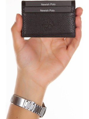 Newish Polo Hakiki Deri Kartlık ve Cüzdan - newpolo082 - Siyah