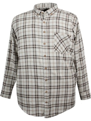 Maruf Shop Erkek Büyük Beden 118-139 Kilo Arası Için Uygun Pamuklu Uzun Kollu Oduncu Gömlek