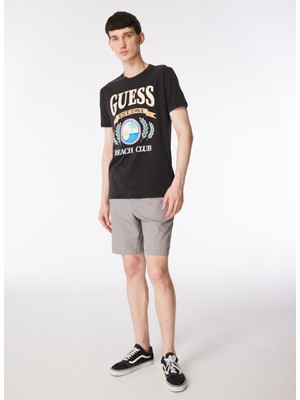 Guess Bisiklet Yaka Baskılı Siyah Erkek T-Shirt M4GI57K9RM1JTMU_SS Bsc Beach Club T