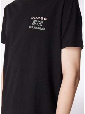 Guess Bisiklet Yaka Baskılı Siyah Erkek T-Shirt M4GI30I3Z14JBLK_SS Cn Back Box Logo