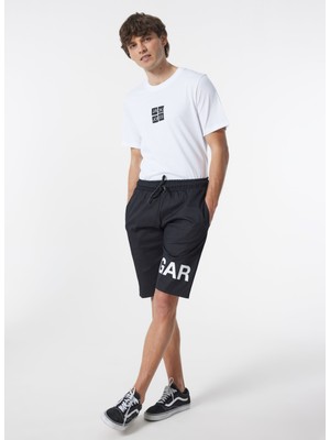 Ko Samui Normal Siyah Erkek Sweat Şort Kbhx S210 Garments_garments Loose F