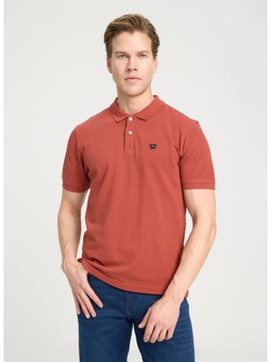 Wrangler Kısa Kollu Polo T-shirt Brick