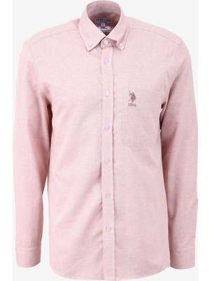 U.S. Polo Assn. Regular Fit Düğmeli Yaka Somon Erkek Gömlek Ferna