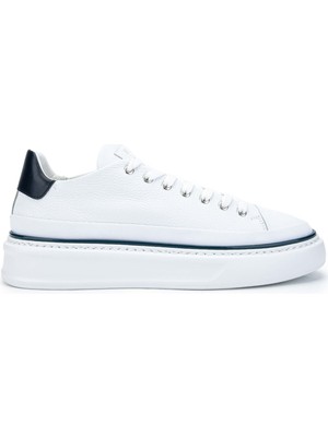 Fabi Erkek Hakiki Deri Beyaz/mavi Sneakers & Spor Ayakkabı 510 FU0827C Erk Ayk Y24 Bıanco/blu