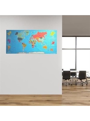 Bofa Buffer® Renkli atlas Dünya haritası Manyetik Yapıştırıcı Gerektirmeyen Duvar Stickerı 118 cm * 56 cm