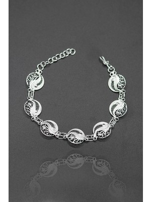 Midyat Nurtaş Gümüş Ying-Yang Model Telkari 925 Ayar Gümüş Bileklik 201023053