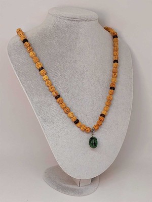 Yaşam Tohumu Anyolit Taşlı Rudraksha Tohum Kolye Dolama Bileklik 8mm (49702)
