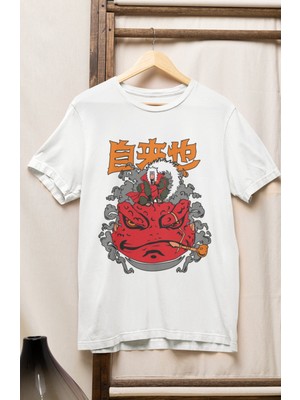 Fuddy Moda Oversize Naruto Jiraiya Version 5 Tişört, Unisex Anime Baskılı T-Shirt