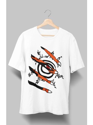 Fuddy Moda Oversize Naruto Kurama Tişört, Unisex Anime Baskılı T-Shirt