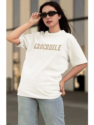 Fuddy Moda Oversize One Piece Crocodile Sırt Baskılı T-Shirt, Unisex Anime Baskılı Tişört