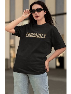 Fuddy Moda Oversize One Piece Crocodile Sırt Baskılı T-Shirt, Unisex Anime Baskılı Tişört