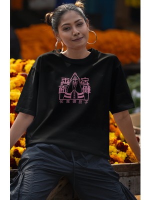 Fuddy Moda Oversize Jjk Sukuna 3ex Sırt Baskılı T-Shirt, Unisex Anime Baskılı Tişört