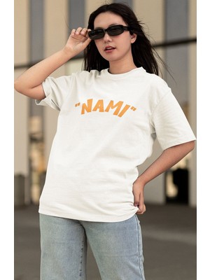 Fuddy Moda Oversize One Piece Nami Sırt Baskılı T-Shirt, Unisex Anime Baskılı Tişört