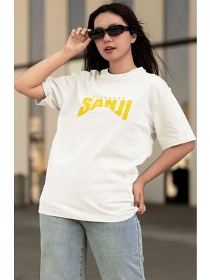 Fuddy Moda Oversize One Piece Sanji Sırt Baskılı T-Shirt, Unisex Anime Baskılı Tişört