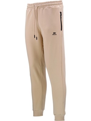 Shinzone Erkek Düz Paça Mevsimlik Lastikli Bej Eşofman Altı