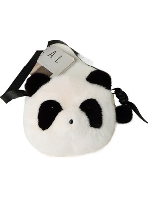 Aligs Panda Crossbody Çanta Avrupa Vizon Peluş Çanta Omuz Çantası (Yurt Dışından)