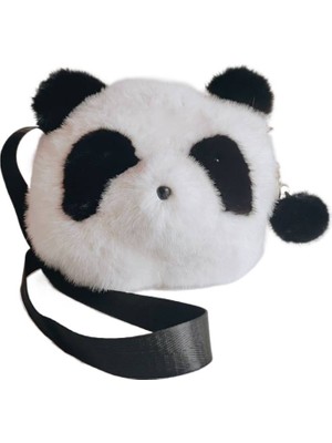 Aligs Panda Crossbody Çanta Avrupa Vizon Peluş Çanta Omuz Çantası (Yurt Dışından)