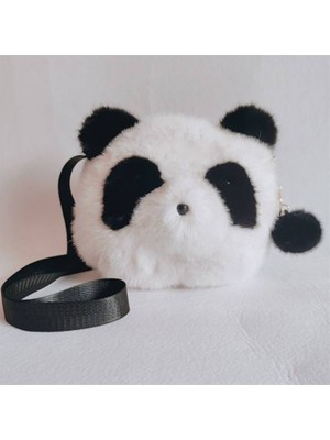 Aligs Panda Crossbody Çanta Avrupa Vizon Peluş Çanta Omuz Çantası (Yurt Dışından)