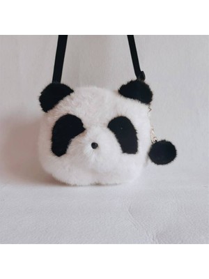 Aligs Panda Crossbody Çanta Avrupa Vizon Peluş Çanta Omuz Çantası (Yurt Dışından)