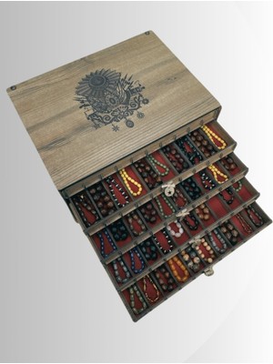 Yaman Hediyelik Kişiye Özel Ahşap Tesbih Koleksiyon Kutusu Hediyelik Isim Yazılı Tespih Kutusu 50 Tesbihlik