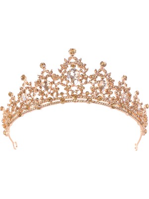 Mingjin Shop2 Altın Barok Vintage Kristal Rhinestone Tiaras ve Taçlar Daha Fazla Renk Kraliçe Prenses Diadems Düğün Saç Aksesuarları Kadınlar Takı (Yurt Dışından)