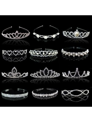 Mingjin Shop2 No.4 Boyutu 20 Stil Çocuk Sevimli Prenses Tiaras ve Taçlar Kristal Kafa Bandı Gelin Taç Düğün Parti Aksesuarları Kız Moda Saç Takı (Yurt Dışından)