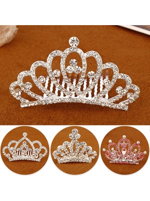 Mingjin Shop2 G Çocuklar Mini Taçlar Saç Takı Coloful G Kristal Saç Tarak Küçük Tiaras Kız Doğum Günü Partisi Prenses Saç Süsler (Yurt Dışından)